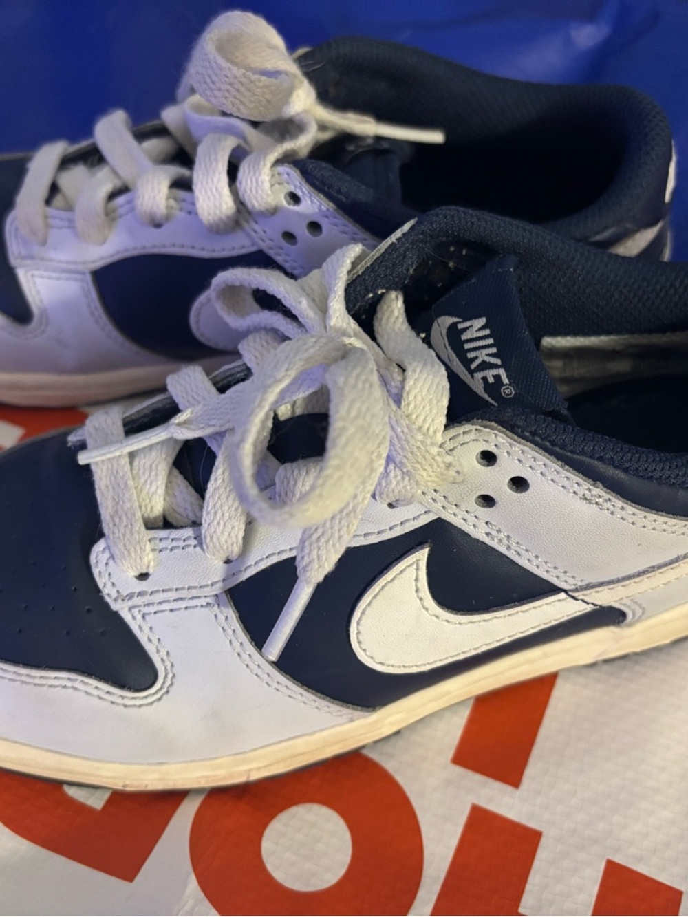 Nike Kids Low-Top Sneakers in Navy and White